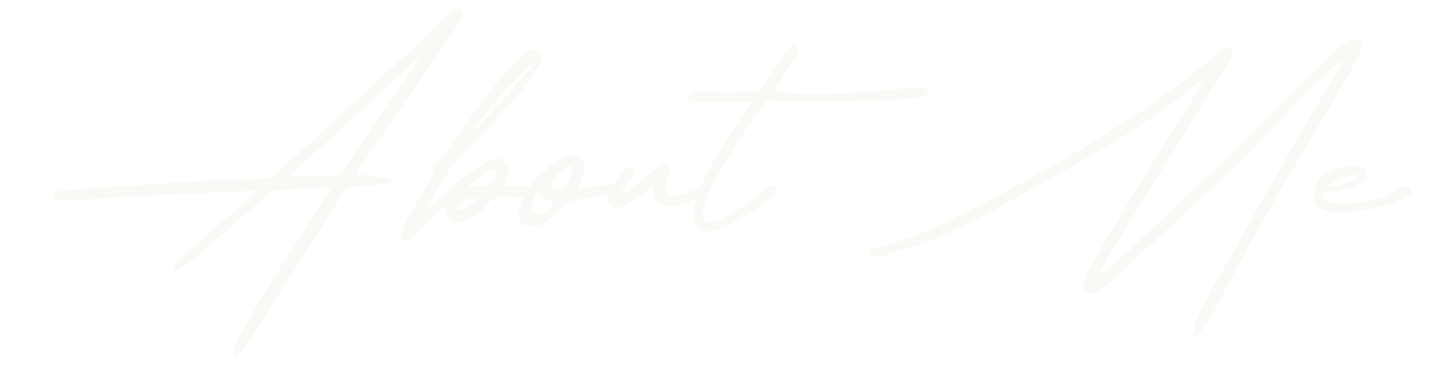 'About Me' in script font